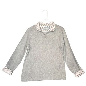 Orvis Heather Gray Quarter-Zip Pullover, Medium
